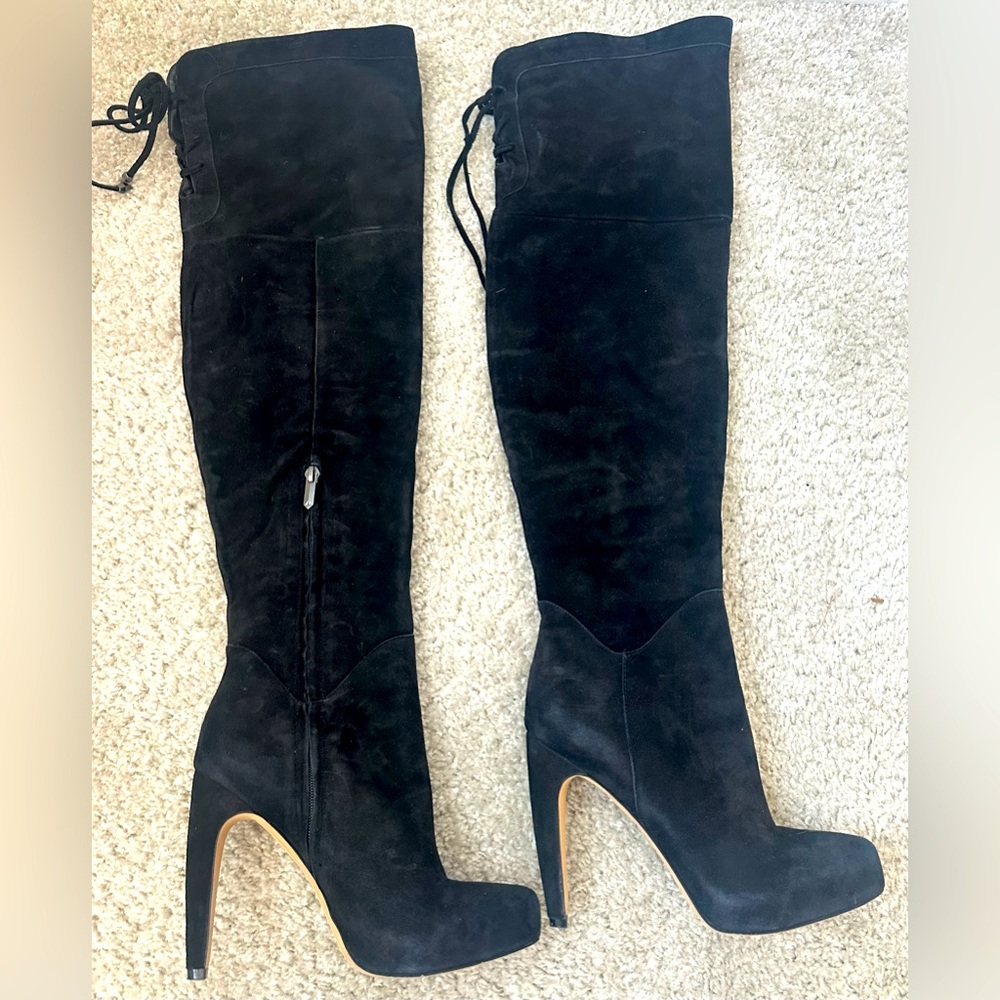 Sam Edelman Over the Knee Black Suede Boots- size 8